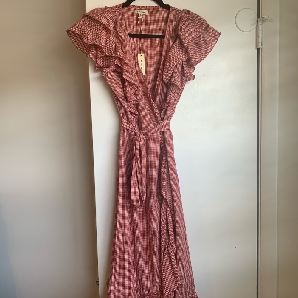 NWT Max studio red checkered dress